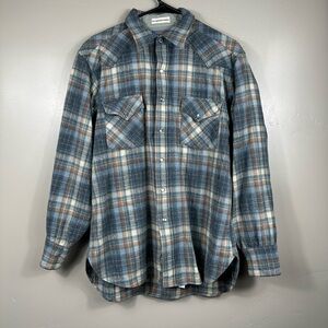 Vintage 70s Pendleton High Grade Western Wear Pearl Snap Button Down Shirt Large